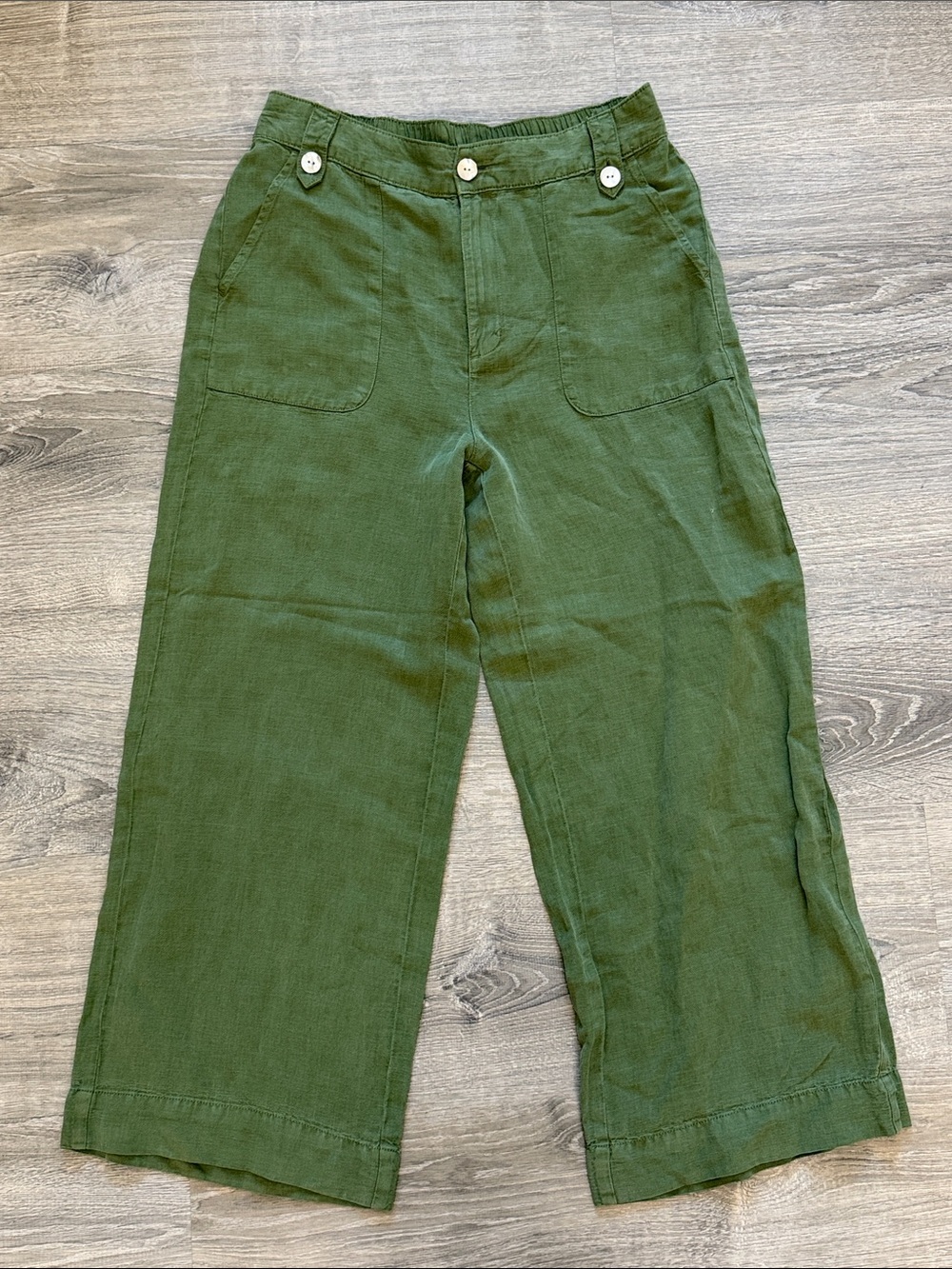 C&C California Olive Green Wide-Leg Womenβs Pants Size 8